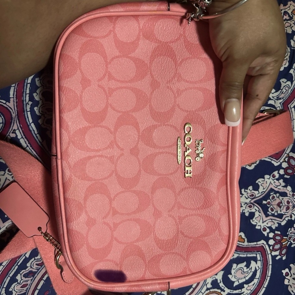 Coach Pink Crossbody Bag with Signature Monogram